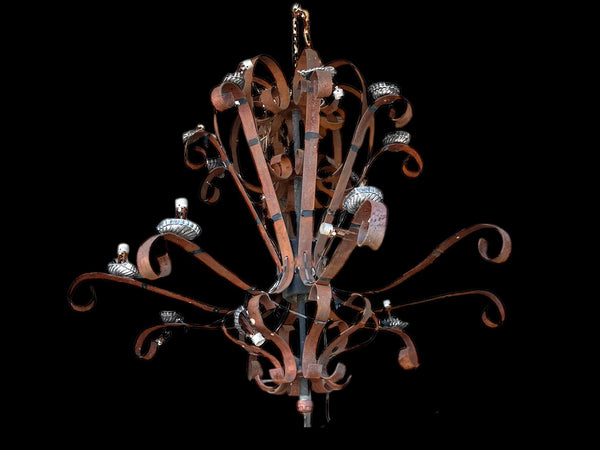 Rustic Iron Scrolled 16-Light Outdoor Chandelier GA20104