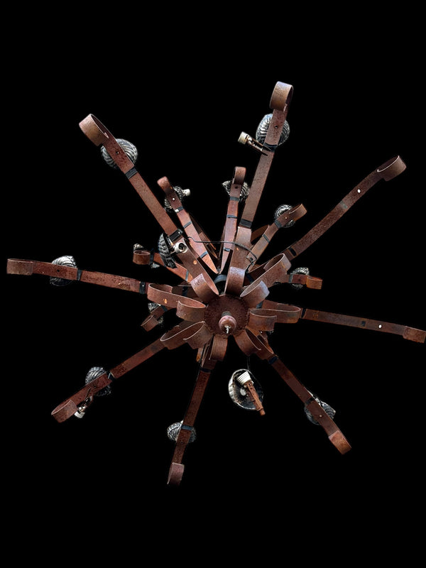 Rustic Iron Scrolled 16-Light Outdoor Chandelier GA20104