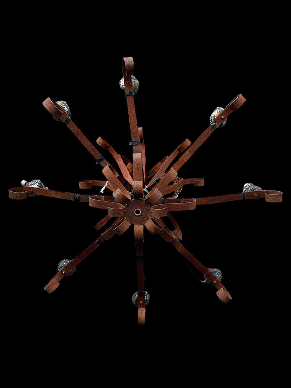 Rustic Iron Scrolled 16-Light Outdoor Chandelier GA20105