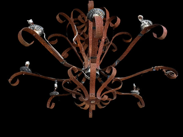 Rustic Iron Scrolled 16-Light Outdoor Chandelier GA20105