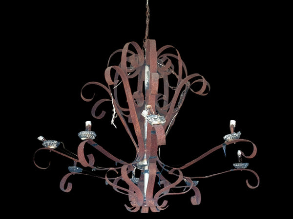 Rustic Iron Scrolled 16-Light Outdoor Chandelier GA20105
