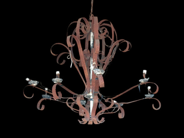 Rustic Iron Scrolled 16-Light Outdoor Chandelier GA20105