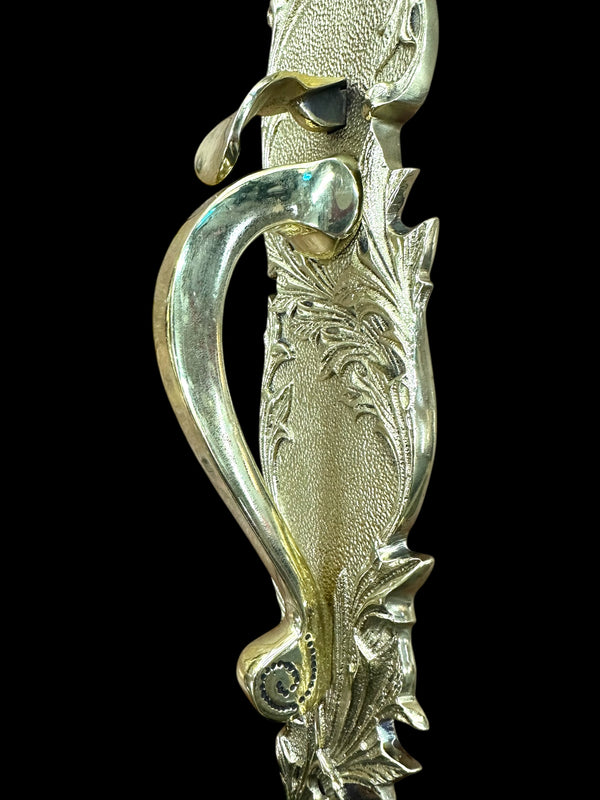 Antique Art Nouveau Brass Door Handle Pair GA1031