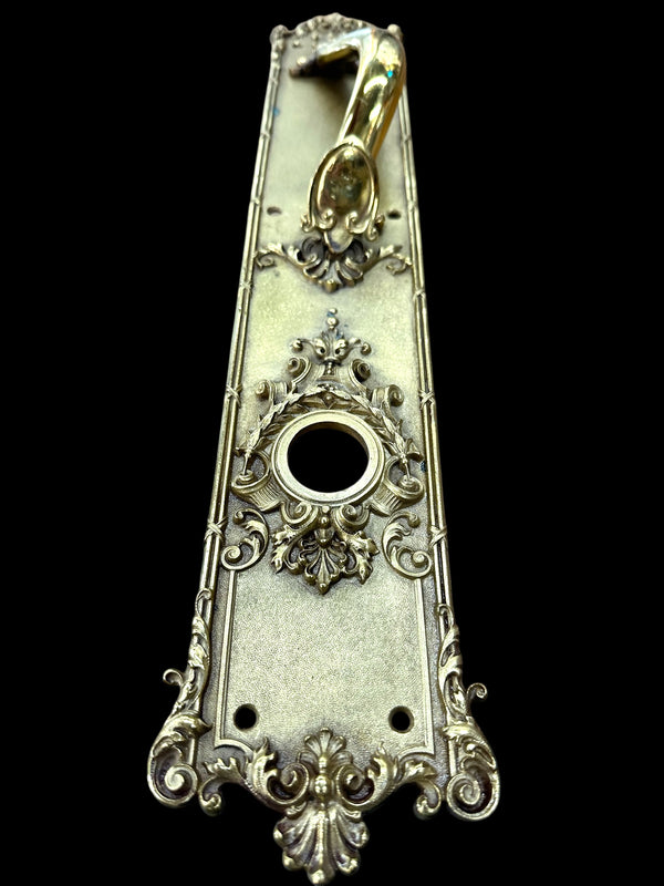 Large Art Nouveau Brass Entryway Door Handle Pair GA20115