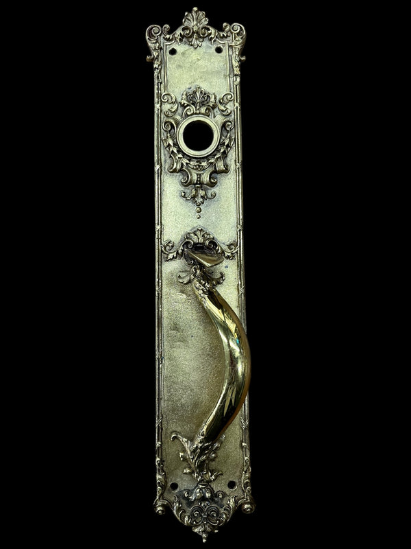 Large Art Nouveau Brass Entryway Door Handle Pair GA20115