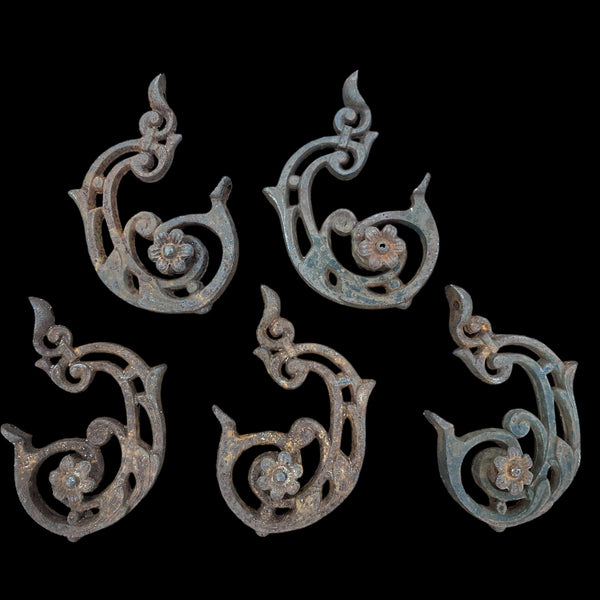 Set of 5 Antique Cast Iron Urn Handles GA20119