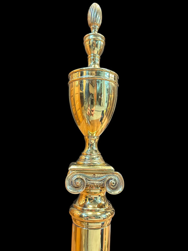 Pair of Polished Brass Fireplace Andirons GA20121