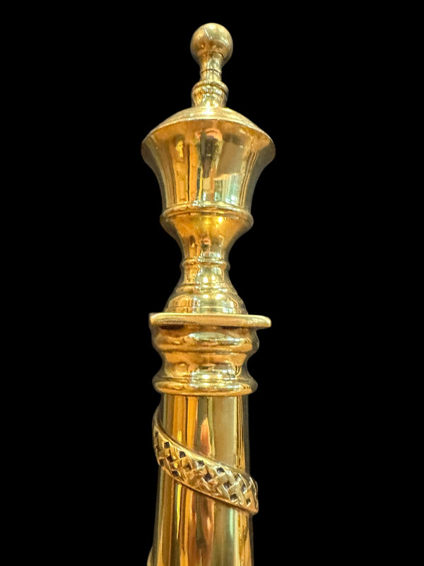Pair of Brass Andirons w/ Chippendale Claw Feet and Acorn Finials GA20122