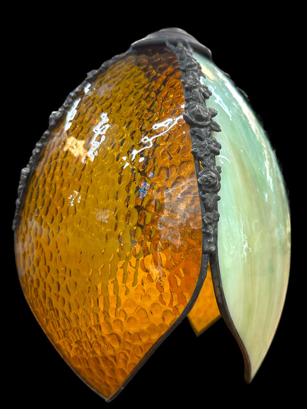 Antique Slag & Amber Glass Tulip Pedant Shade GA20146