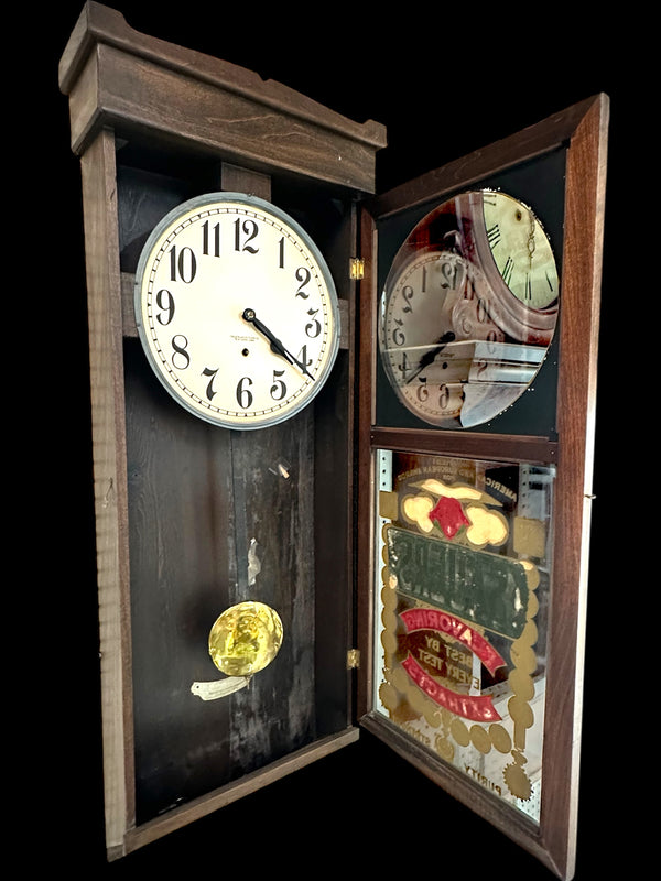 NOS New Haven Clock Co. "Sauer's Extracts" Advertising Wall Clock GA20148