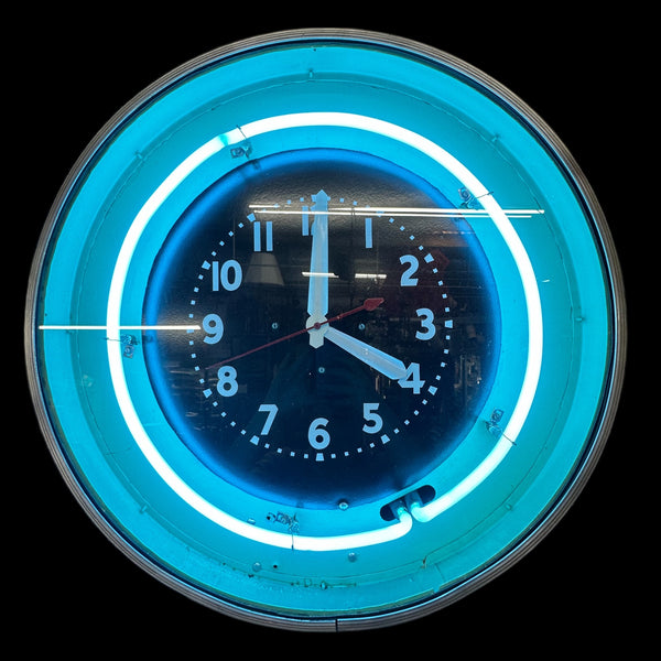 Retro Blue Neon Wall Clock GA20150