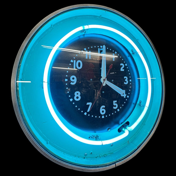 Retro Blue Neon Wall Clock GA20150