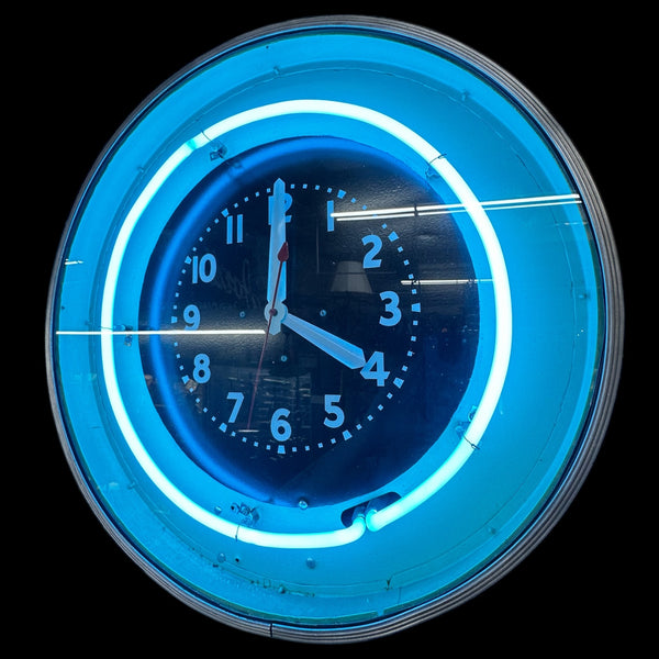 Retro Blue Neon Wall Clock GA20150