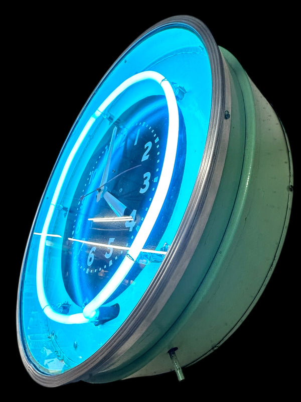 Retro Blue Neon Wall Clock GA20150