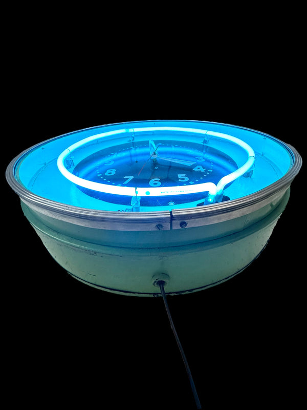 Retro Blue Neon Wall Clock GA20150
