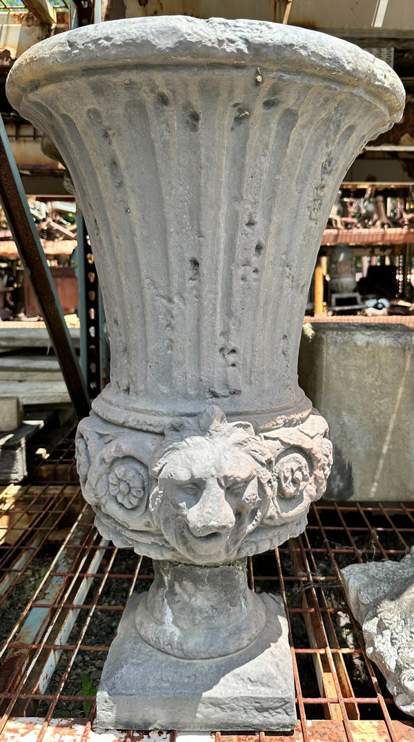 Tall Concrete Urn Planter w/ Rams Head Design GA20201
