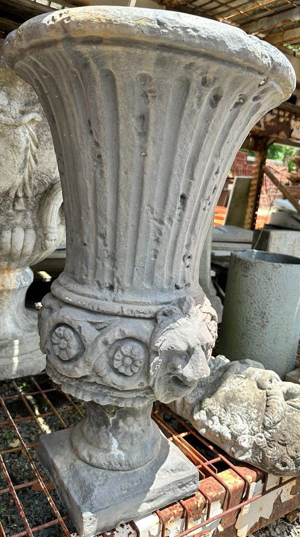 Tall Concrete Urn Planter w/ Rams Head Design GA20201