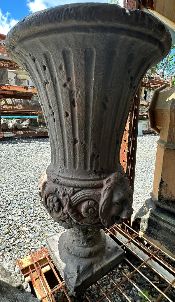 Tall Concrete Urn Planter w/ Rams Head Design GA20201