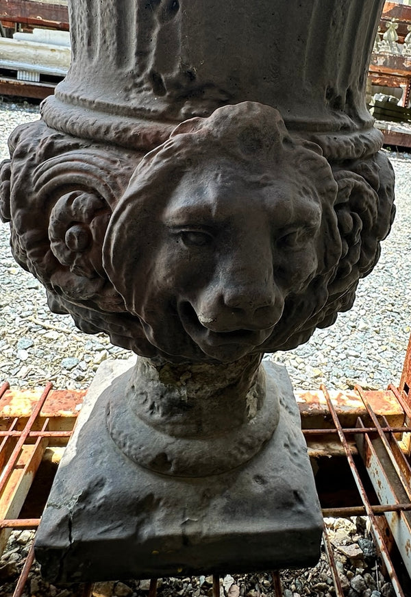 Tall Concrete Urn Planter w/ Rams Head Design GA20201