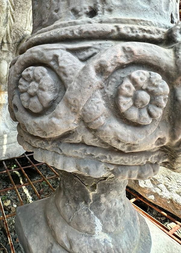 Tall Concrete Urn Planter w/ Rams Head Design GA20201