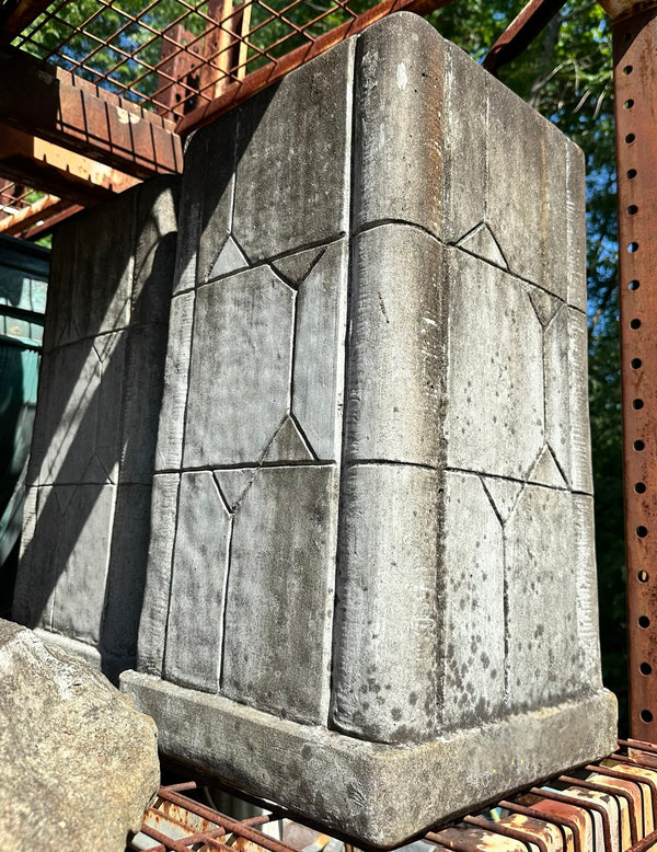 Geometric Hollow Concrete Pedestal Pair GA20205