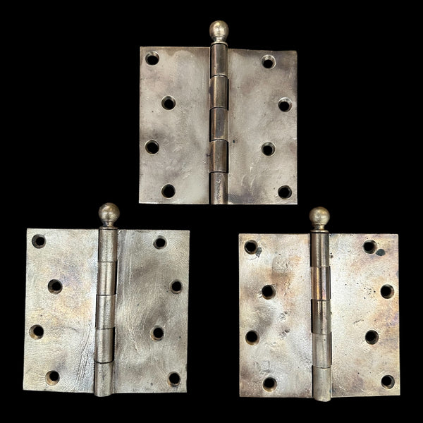 Set of 3 Y&T Red Brass Butt Hinges GA20219