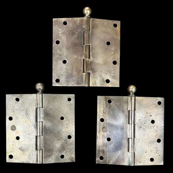 Set of 3 Y&T Red Brass Butt Hinges GA20219