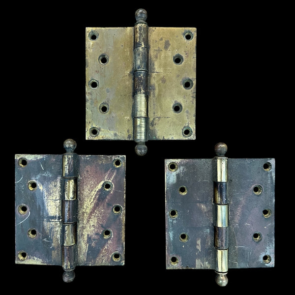 Set of 3 Brass Sargent & Co. Offset Door Hinges GA20220