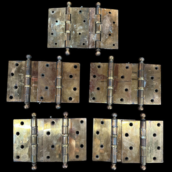 Set of 5 Pairs of Bronze Offset Door Hinges GA20221