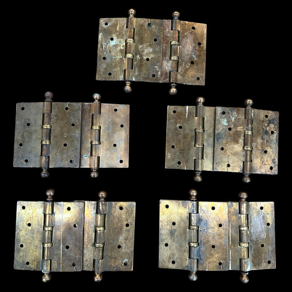 Set of 5 Pairs of Bronze Offset Door Hinges GA20221