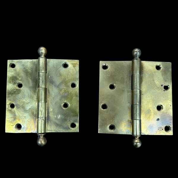 Y&T Yellow Brass Ball Tip Door Hinge Pair GA20225