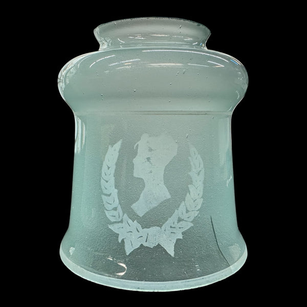 Set of 4 Vintage Etched Seafoam Green Lamp Shades GA20232