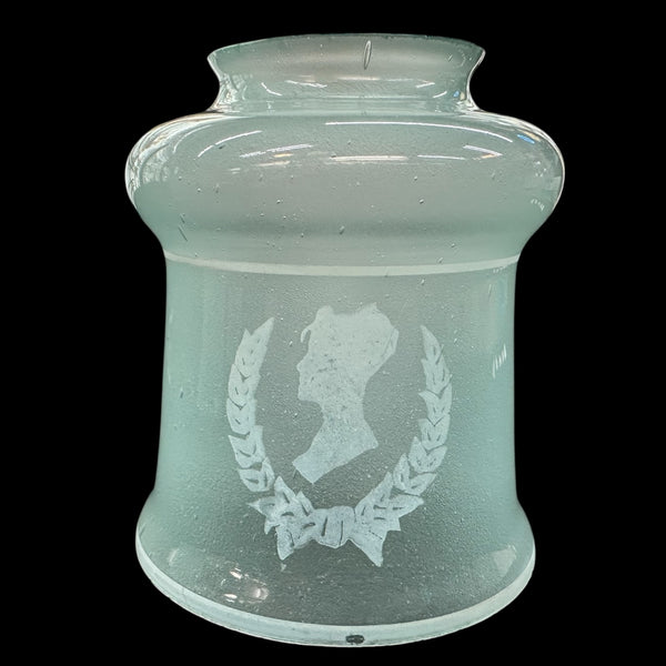Set of 4 Vintage Etched Seafoam Green Lamp Shades GA20232
