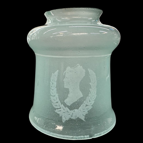 Set of 4 Vintage Etched Seafoam Green Lamp Shades GA20232