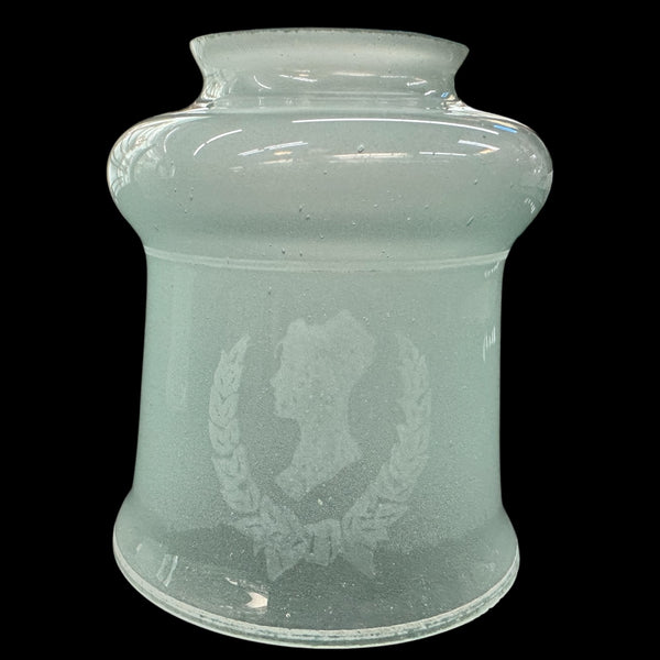 Set of 4 Vintage Etched Seafoam Green Lamp Shades GA20232