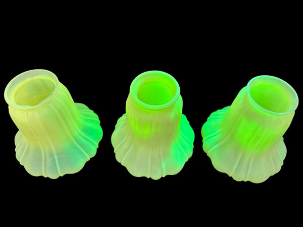 Set of 3 Uranium / Gasoline Glass Shades GA20236