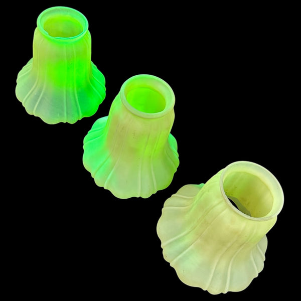 Set of 3 Uranium / Gasoline Glass Shades GA20236