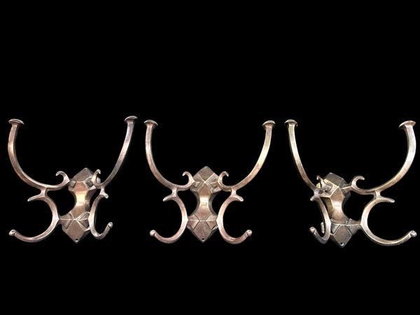 Set of 3 Geometric Brass Coat Hooks GA20238