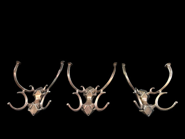 Set of 3 Geometric Brass Coat Hooks GA20238