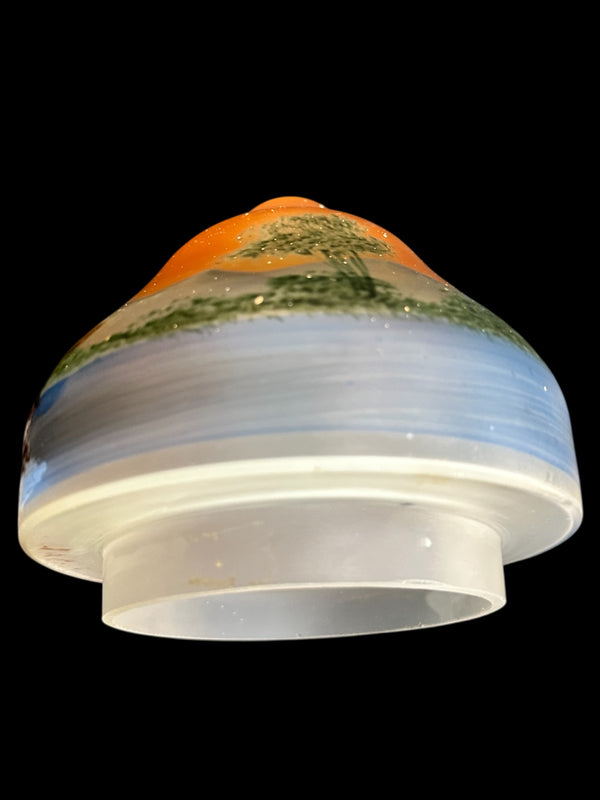Antique Reverse Painted Arts & Crafts Boudoir Glass Shade GA20263
