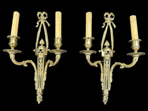 Antique Brass Wall Sconce Pair GA20266