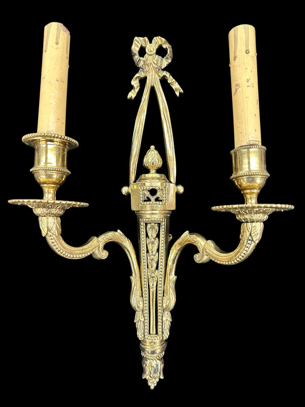 Antique Brass Wall Sconce Pair GA20266
