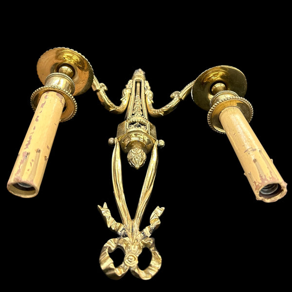 Antique Brass Wall Sconce Pair GA20266