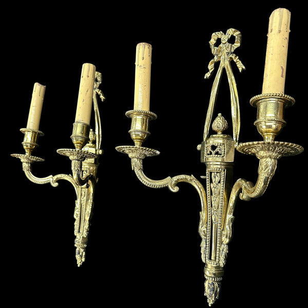 Antique Brass Wall Sconce Pair GA20266
