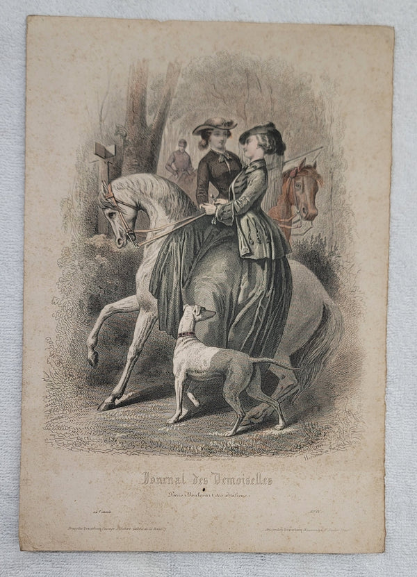 Eleven European Multicolored Fashion Plate Illustrations from 1800's GS01083