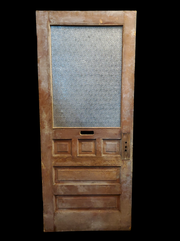 Textured Half Glass & 5 Panel Wood Interior Door 34" W x 80 1/2" T GAM0010