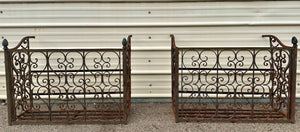 Antique Iron Three-Sided Balcony Railing Pair GA20525