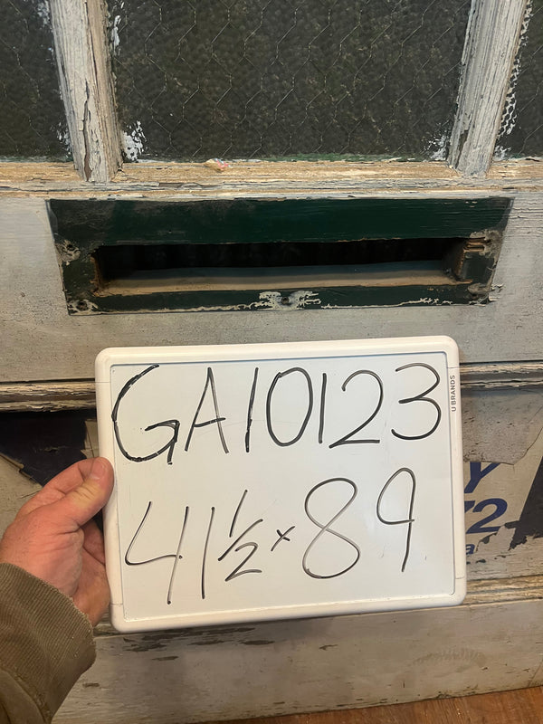 12 Pane Pebbled Chicken Wire Safety Glass Panel Door 41 3/4" x 89" GA10123