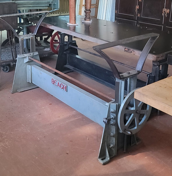 Industrial Beach MFG Cast Iron Adjustable Crank Table Base 63" x 35 1/2" GS00836