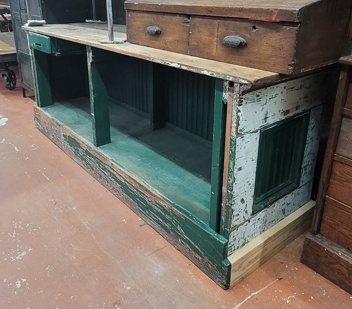 Vintage General Store Low Profile Wooden Counter 84